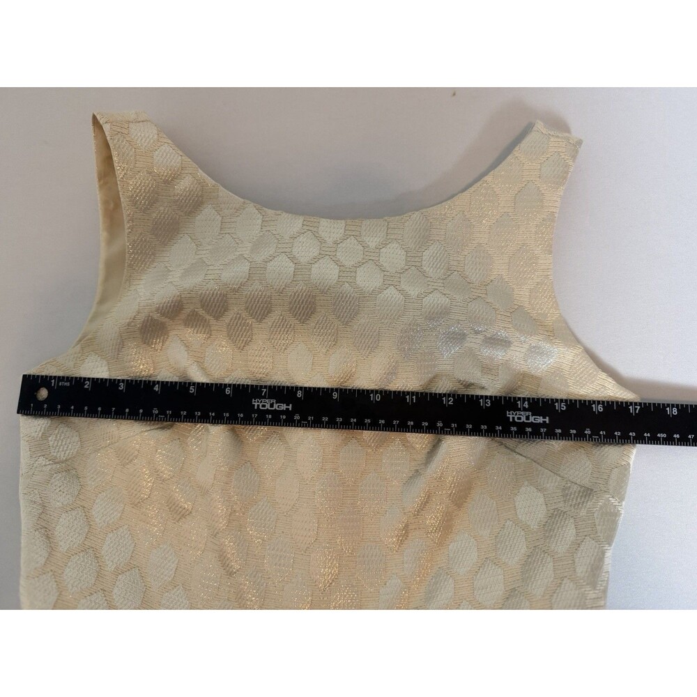 Eliza J Metallic Jacquard Fit & Flare Dress Belted Size 6 - Picture 14 of 16
